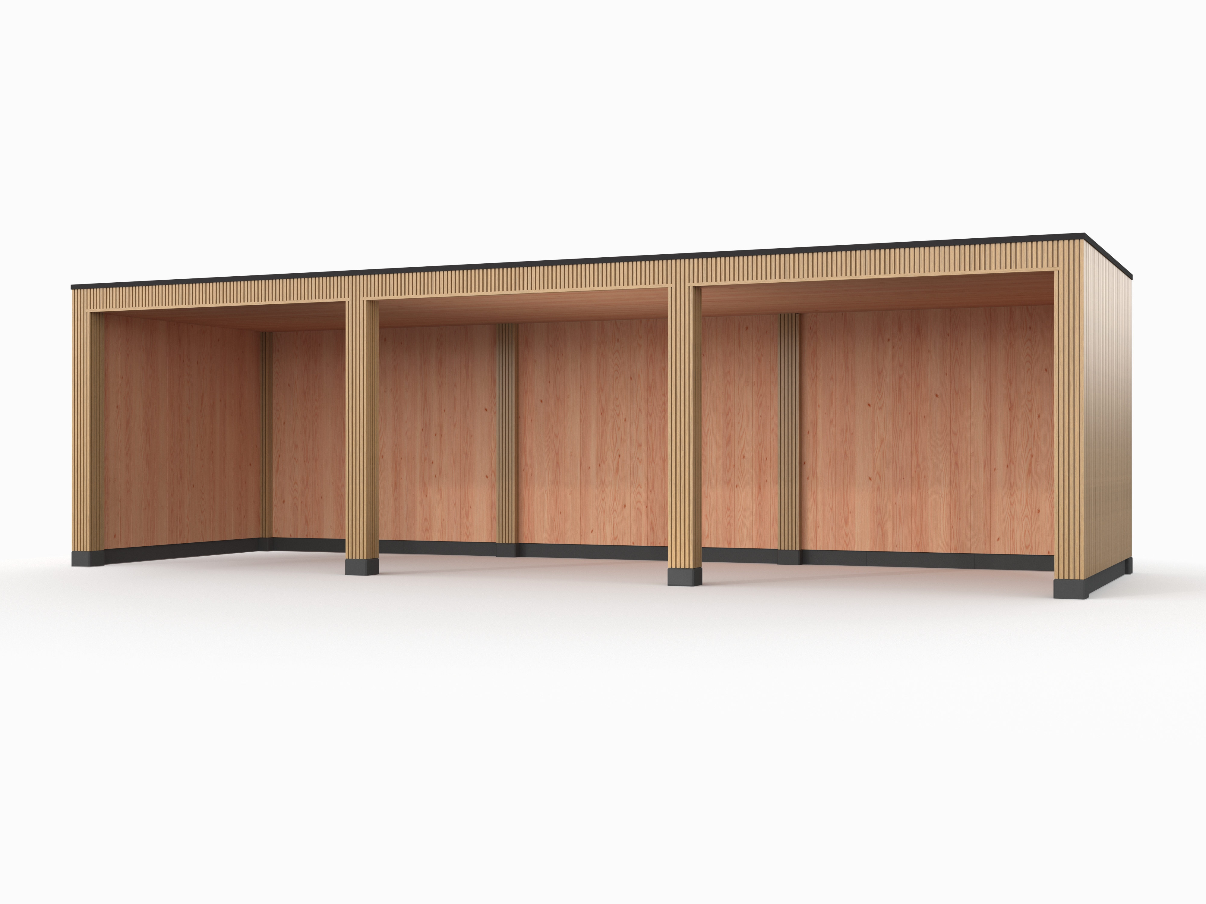 Douglas overkapping, 900 x 300, met achterwand en twee zijwanden, Westwood Rhombus Red Cedar - Afbeelding 1